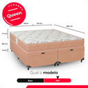 Ver imagem 3 de Baú Queen Bipartido + Colchão D33 One Face - Suede Bege - e-Shop Casa