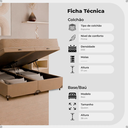 Ver imagem 2 de Baú Queen Bipartido + Colchão D33 One Face - Suede Bege - e-Shop Casa