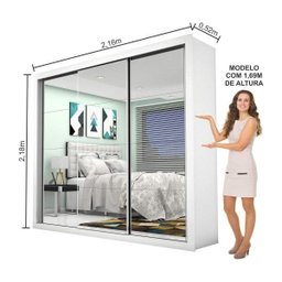 Guarda-Roupa Casal com Espelho 3 Portas de Correr Ilheus Premium Espresso Móveis - 4