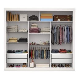 Guarda-Roupa Casal com Espelho 3 Portas de Correr Ilheus Premium Espresso Móveis - 2