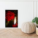 Ver imagem 2 de Quadro Umbanda Rosa e Vela Vermelha 33x24cm - com Vidro:madeira Branca