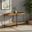 Ver imagem 2 de Aparador Virginia Detalhes em Couro Ecologico Pés Metal Mdp Mdf Nature Fosco