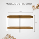 Ver imagem 3 de Aparador Virginia Detalhes em Couro Ecologico Pés Metal Mdp Mdf Nature Fosco