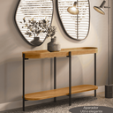 Ver imagem 4 de Aparador Virginia Detalhes em Couro Ecologico Pés Metal Mdp Mdf Nature Fosco
