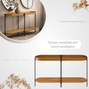 Ver imagem 5 de Aparador Virginia Detalhes em Couro Ecologico Pés Metal Mdp Mdf Nature Fosco
