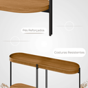 Ver imagem 6 de Aparador Virginia Detalhes em Couro Ecologico Pés Metal Mdp Mdf Nature Fosco