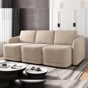 Ver imagem 2 de Sofá Cama para Sala de Estar 4 Lugares 336cm Montserrat K01 Veludo Bege - Lyam Decor
