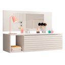 Ver imagem 1 de Penteadeira Mesa de Maquiagem Joy Suspensa 01 Gaveta com Espelho Branco - Desk Design