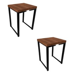 Kit 2 Banco Banqueta Nova York Industrial Cozinha Área Gourmet Preto - 1