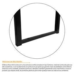 Kit 2 Banco Banqueta Nova York Industrial Cozinha Área Gourmet Preto - 3