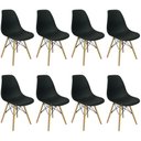Ver imagem 3 de Kit 8 Cadeiras Charles Eames Eiffel Wood Design Preta