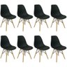 Kit 8 Cadeiras Charles Eames Eiffel Wood Design Preta - 3