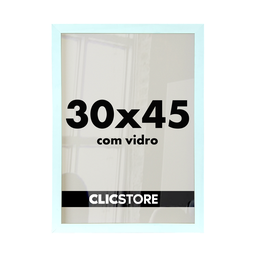 Moldura 30x45cm com Vidro e Fundo para Quadros Fotos Imagens Decoração Certiciados Quarto Sala:branc - 1