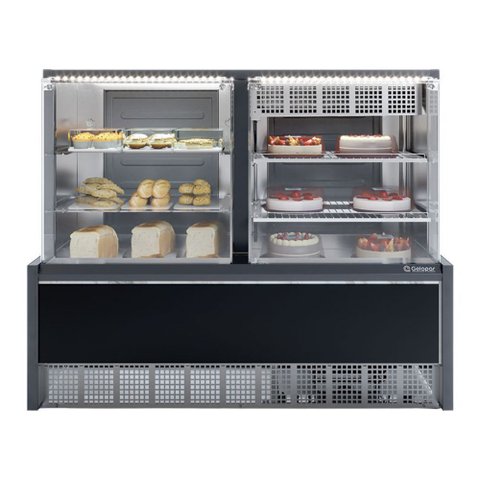 Vitrine Neutra/Fria Evaporador Vidro Reto GRNA140R Preto Gelopar 220V