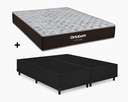 Ver imagem 1 de Cama Box Base Casal Bipartido Preto Colchão Fit D33 Espuma 138x188 - Ortobom