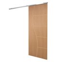 Ver imagem 1 de Porta de Correr P- Verniz Frisada Kit Alumínio F07 - 210x100