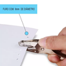 Kit 3 Alicate Furador Papel 6mm Perfurador Cortador Multiuso Ergonômico Círculo Encadernação Folha F - 8