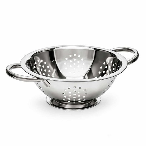 Escorredor de Macarrão Massa Inox Lyor Prime 24cm Cozinha