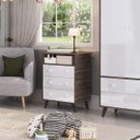 Ver imagem 1 de Cômoda Infantil 3 Gavetas Retrô 2041 Marrom/Carvalho/Branco
