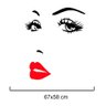 Adesivo Decorativo Parede Cílios e Boca Sexy - 1