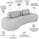 Ver imagem 4 de Sofá 3 Lugares Orgânico para Sala Living 240cm Vasti M03 Linho Cinza - Lyam Decor