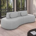 Ver imagem 2 de Sofá 3 Lugares Orgânico para Sala Living 240cm Vasti M03 Linho Cinza - Lyam Decor