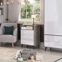 Ver imagem 1 de Cômoda Infantil 3 Gavetas Retrô 2041 Bege/Fresno/Branco