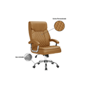 Ver imagem 2 de kit 2 Cadeiras de Escritório Luxo Presidente CARAMELO Base de aço Giratória cromada - Mola ensacada 