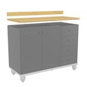 Ver imagem 3 de Tampo e Roda Tampo para Balcão 120cm 2 Portas 4 Gavetas de Madeira Maciça Joy Marrom