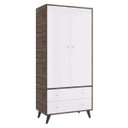 Ver imagem 3 de Guarda-Roupa de Bebê 2 Portas 2 Gavetas Retrô Marrom/Carvalho/Branco