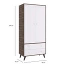 Ver imagem 4 de Guarda-Roupa de Bebê 2 Portas 2 Gavetas Retrô Marrom/Carvalho/Branco