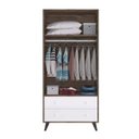 Ver imagem 2 de Guarda-Roupa de Bebê 2 Portas 2 Gavetas Retrô Marrom/Carvalho/Branco
