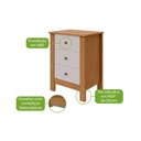 Ver imagem 4 de Mesa de Cabeceira 3 Gavetas Maggiore Amendoa Clean Off White