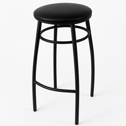 Kit 2 Banqueta Alta Redonda Aço Preto Estofada Estilo Industrial para Balcão Bar Cozinha Bistrô - 4