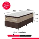 Ver imagem 4 de Cama Box Solteiro + Colchão Comfort Class Pillow Top 88x188 Bege/suede Marrom