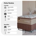 Ver imagem 3 de Cama Box Solteiro + Colchão Comfort Class Pillow Top 88x188 Bege/suede Marrom