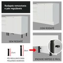 Ver imagem 6 de Balcão Porta-Pano Madesa para Cozinhas Glamy, Agata e Stella 20 cm (Com Tampo) Branco Cor:Branco