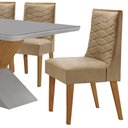 Ver mais imagens de Mesa para Sala de Jantar Aster 180cm Mdf Canto Copo com Vidro e 6 Cadeiras Safira
