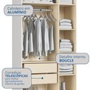 Ver imagem 7 de Guarda-Roupa Modulado 3 Portas e 2 Gavetas Infinity Branco/Line/Blush