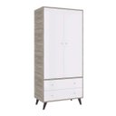 Ver imagem 3 de Guarda-Roupa de Bebê 2 Portas 2 Gavetas Retrô Bege/Fresno/Branco