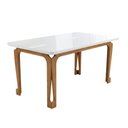 Ver imagem 1 de Mesa Sala de Jantar 1,60m com Vidro Nadine