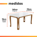 Ver imagem 3 de Mesa Sala de Jantar 1,60m com Vidro Nadine