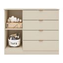 Ver imagem 3 de Cômoda Sapateira Infantil Ayla 100% MDF 4 Gav 1 Pt Detalhes Ripados Quarto de Bebê Off White Phoenix