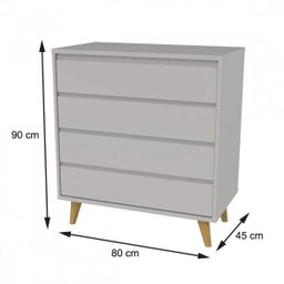 Cômoda de Bebê Lorena 4 Gavetas Carolina Baby - 4