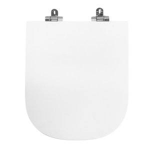 Assento Sanitário Poliéster Gap Roca Slow Close Cromado Branco Matte