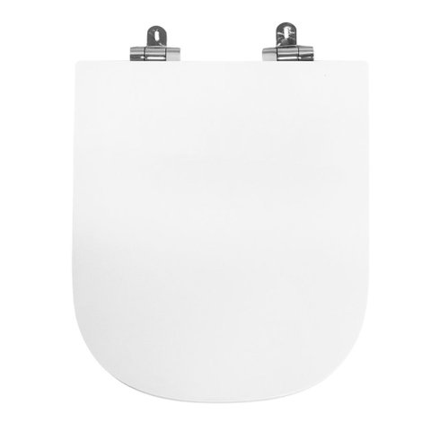 Assento Sanitário Poliéster Gap Roca Slow Close Cromado Branco Matte