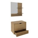 Ver imagem 5 de Conjunto para Banheiro Balcão com Espelho sem Cuba 60cm Bn3689 Tecnomobili Amendoa