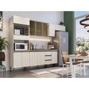 Ver imagem 4 de Balcão de Pia de Cozinha 120 Cm GRETA 2 Portas 3 Gavetas MDP 15mm CREMA - Megasul