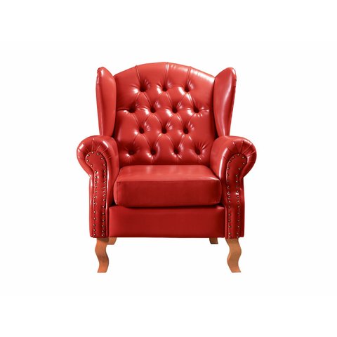 Poltrona Imperador Chesterfield Decoração - Courissimo Vermelho