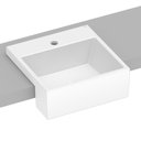 Ver imagem 3 de Cuba de Semiencaixe Quadrada com Mesa para Metal Q2 Branca Celite